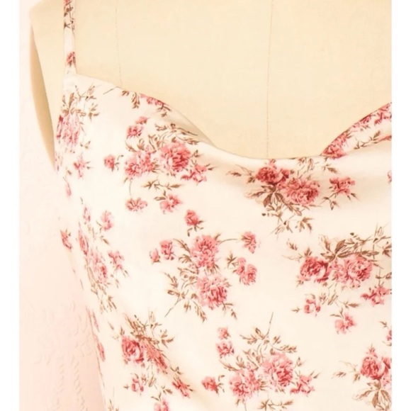 NWT Inmod Calliope Ivory Cowl Neck Floral Midi Dress
 size Large - Picture 6 of 12